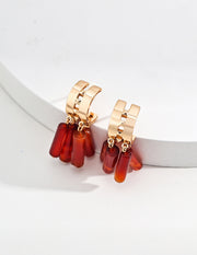 Blisseu 925 Silver Crystal Onyx Earrings