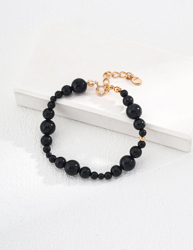 Blisseu Black Agate Gemstone Bracelet