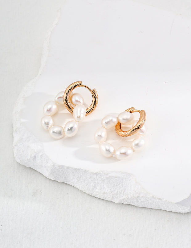 Blisseu Detachable Pearl Silver Earrings