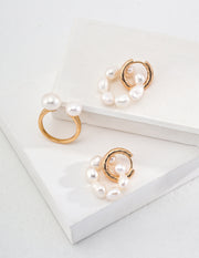 Blisseu Detachable Pearl Silver Earrings