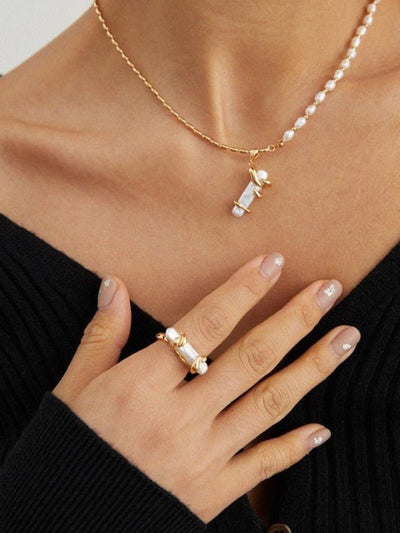 Blisseu Elegance Baroquel Pearl Ring