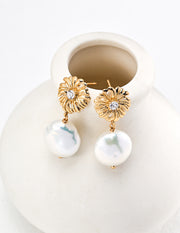 Blisseu Floral Pearl Earrings