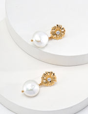 Blisseu Floral Pearl Earrings