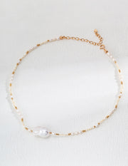 Blisseu Minimalist Baroque Natural Pearl Necklace