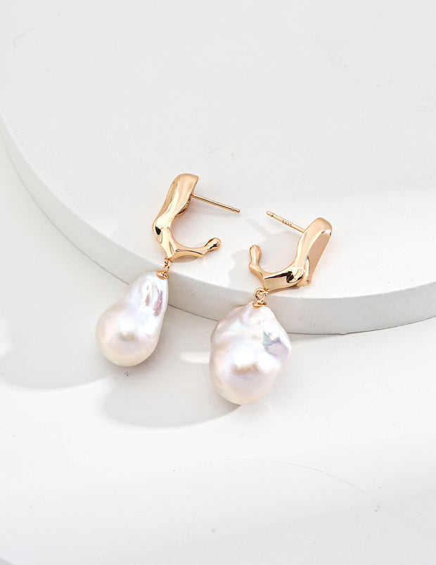 Blisseu Baroque Natural Pearl Earrings