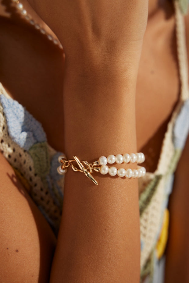 Blisseu S925 Silver Minimalist Natural Pearl Bracelet