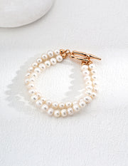 Blisseu S925 Silver Minimalist Natural Pearl Bracelet