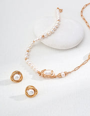 Blisseu S925 Silver Natural Pearl Necklace