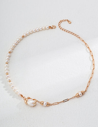 Blisseu S925 Silver Natural Pearl Necklace