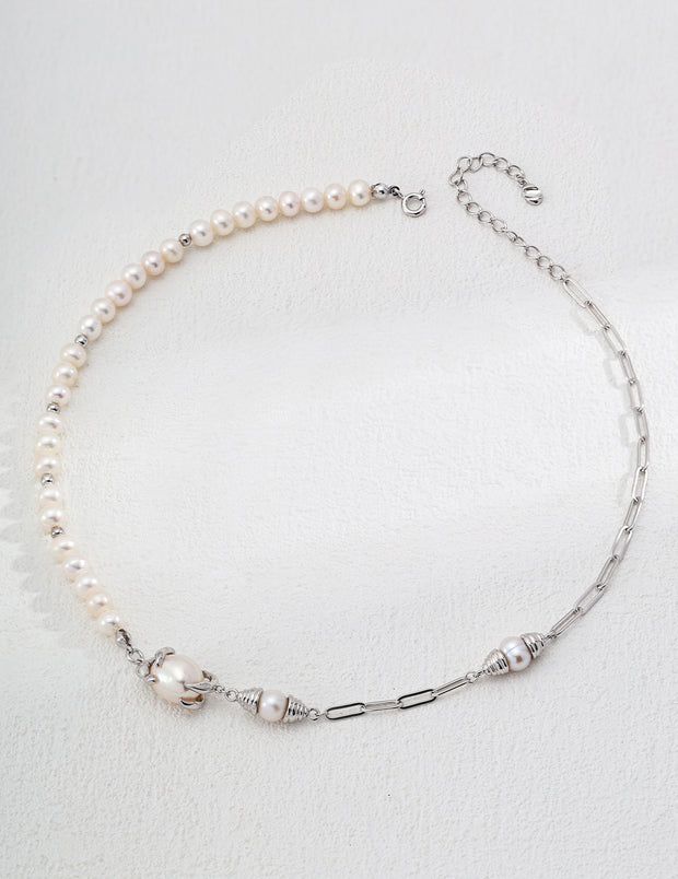 Blisseu S925 Silver Natural Pearl Necklace