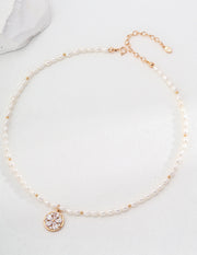 Blisseu S925 Silver Zircon Pearl Necklace