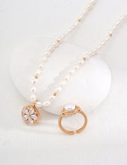 Blisseu S925 Silver Zircon Pearl Necklace