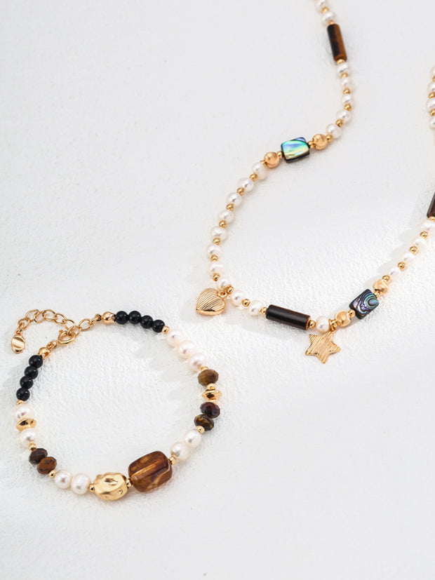 Blisseu Tiger's Eye Pear Necklace