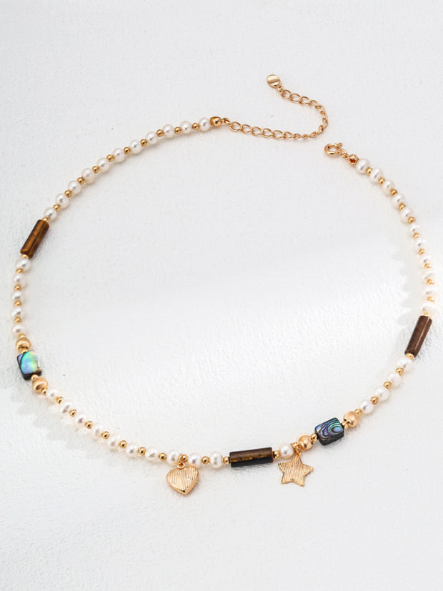 Blisseu Tiger's Eye Pear Necklace