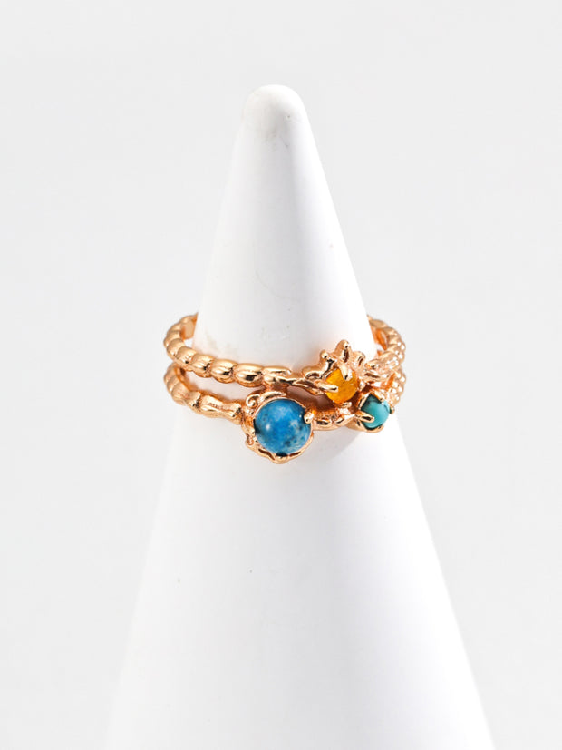 Blisseu Retro Turquoise Topaz Ring