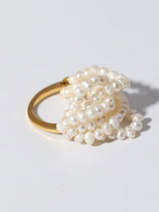 Blisseu Woven Multi-Layer Pearl Ring