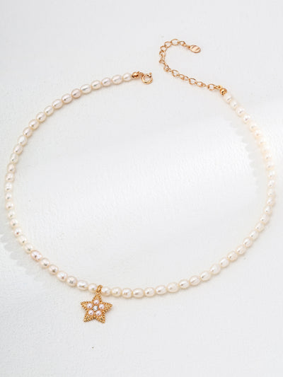 Blisseu zircon Pendant Pearl Necklace