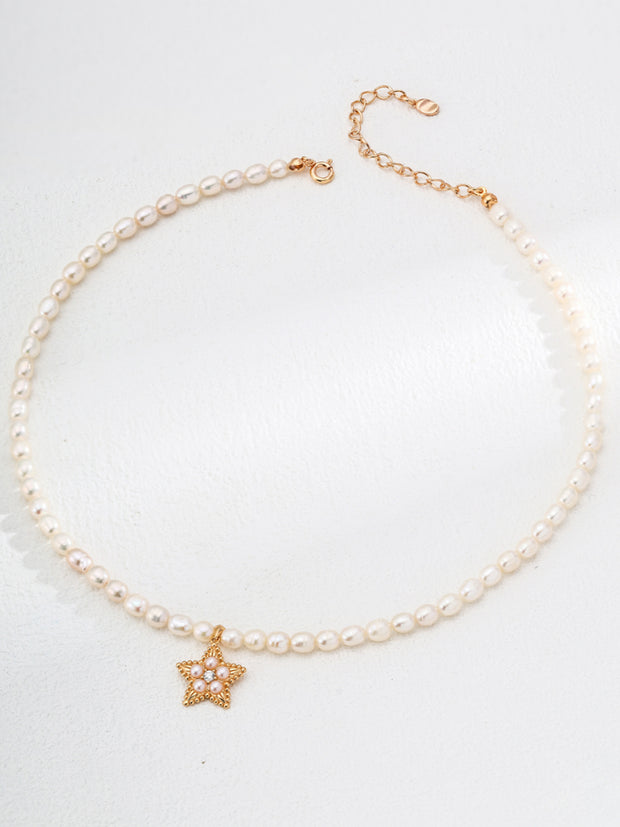 Blisseu zircon Pendant Pearl Necklace